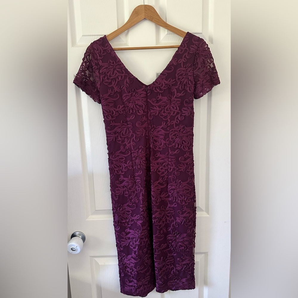 JS Collections floral texture plum dress